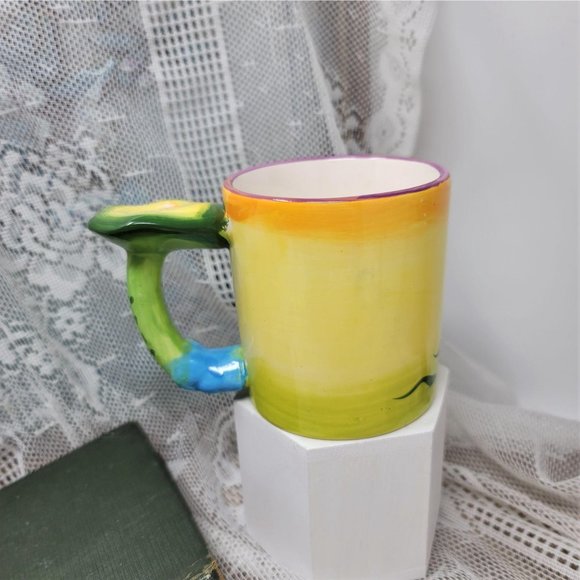 Frog Coffee Mug Lilly Pad Handle Tea Cup - Picture 3 of 8